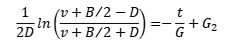 1/(2D)ln{(v+B/2-D)/(v+B/2+D)}=-t/G+G2
