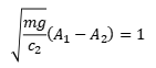 √(mg/c2)(A1-A2)=1