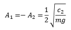 A1=-A2=1/2×√(c2/mg)